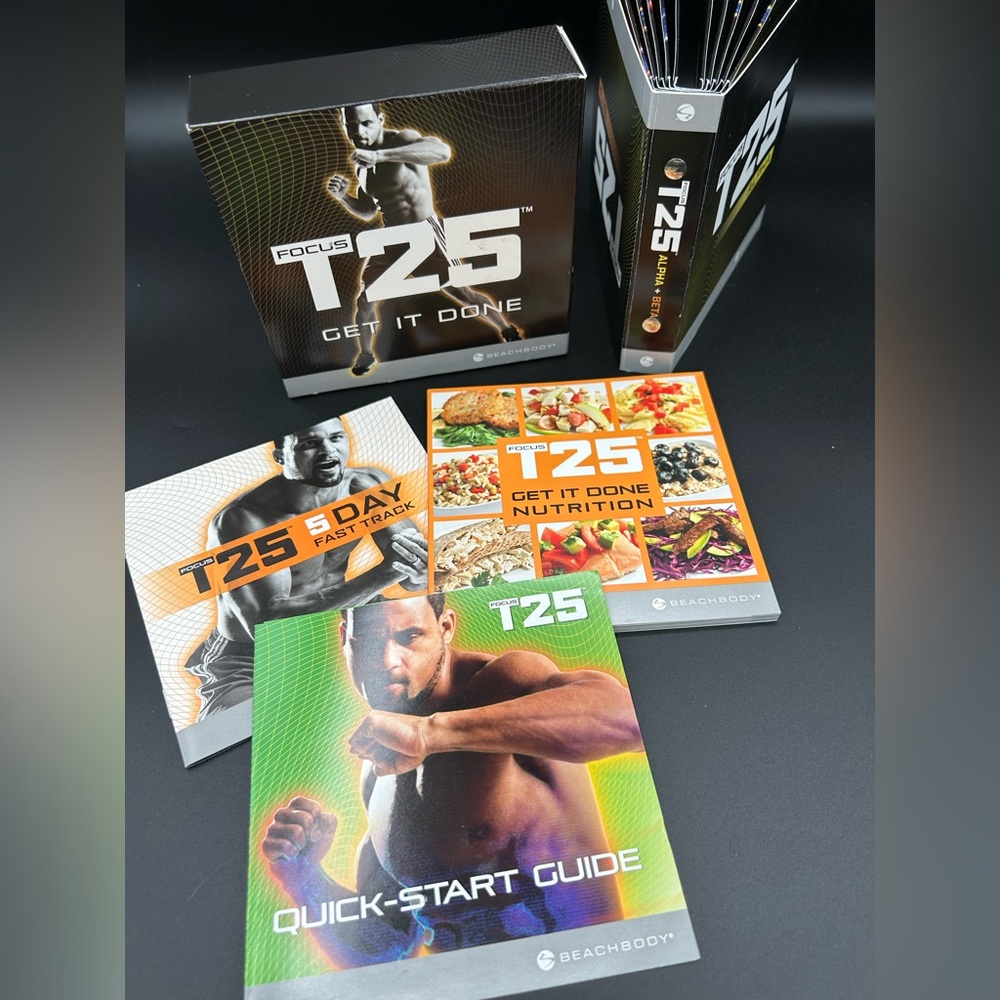 BeachBody Focus T25 Get It Done DVD Set Alpha & Beta 9 Disc Base Set